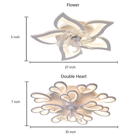 Creative Flower Shaped Ceiling Lighting LED Nordic Ceiling Fan Lights - Dazuma